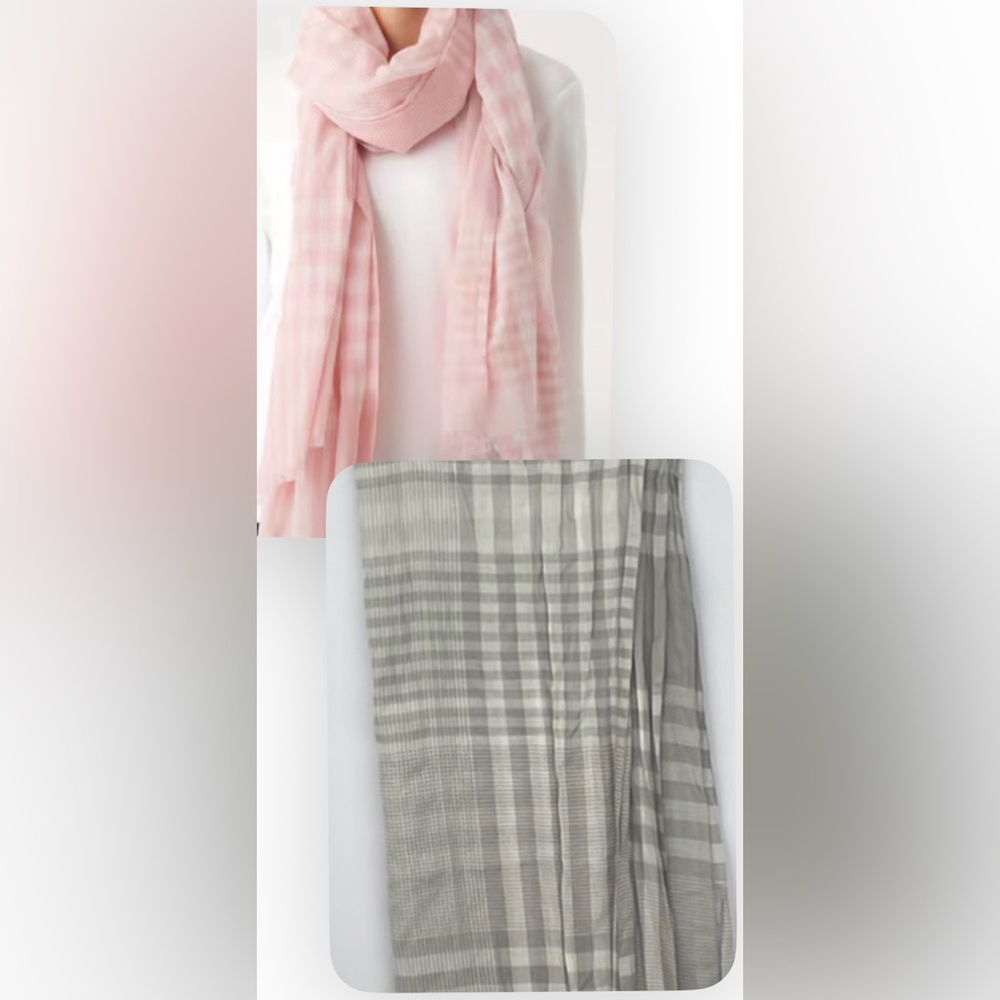 MUJI Elegant Indian Gray Checkered Large Stole O/S